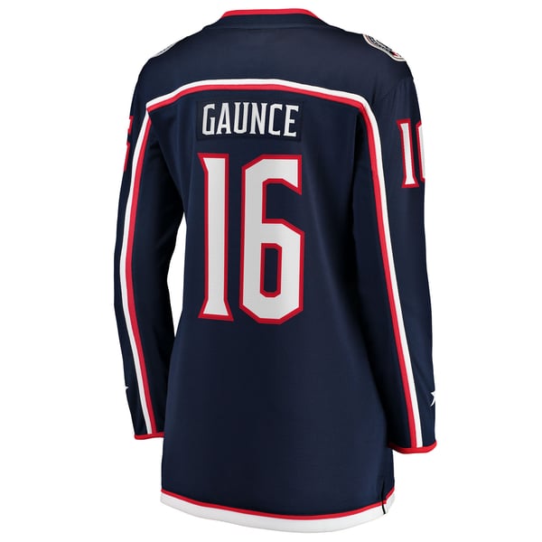 Women's Columbus Blue Jackets Brendan Gaunce Fanatics Navy Home Breakaway Jersey - Image 4