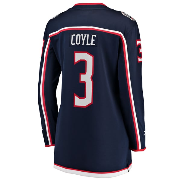 Women's Columbus Blue Jackets Charlie Coyle Fanatics Navy Home Breakaway Jersey - Image 4