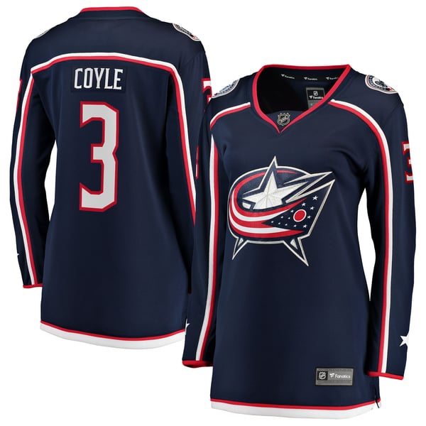 Women's Columbus Blue Jackets Charlie Coyle Fanatics Navy Home Breakaway Jersey - Image 1