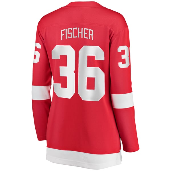 Women's Detroit Red Wings Christian Fischer Fanatics Red Home Breakaway Player Jersey - Image 4