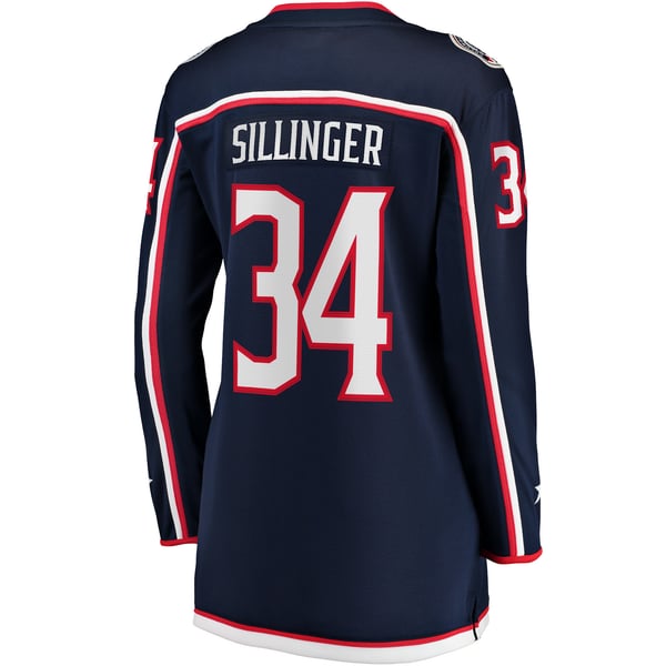 Women's Columbus Blue Jackets Cole Sillinger Fanatics Navy Home Breakaway Player Jersey - Image 3