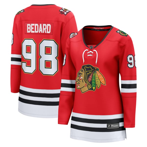 Women's Chicago Blackhawks Connor Bedard Fanatics Red Centennial Breakaway Player Jersey - Image 2