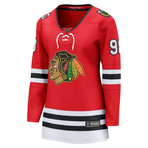 Women's Chicago Blackhawks Connor Bedard Fanatics Red Centennial Breakaway Player Jersey - Image 3