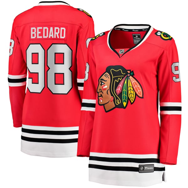 Women's Chicago Blackhawks Connor Bedard Fanatics Red Home Breakaway Player Jersey - Image 1