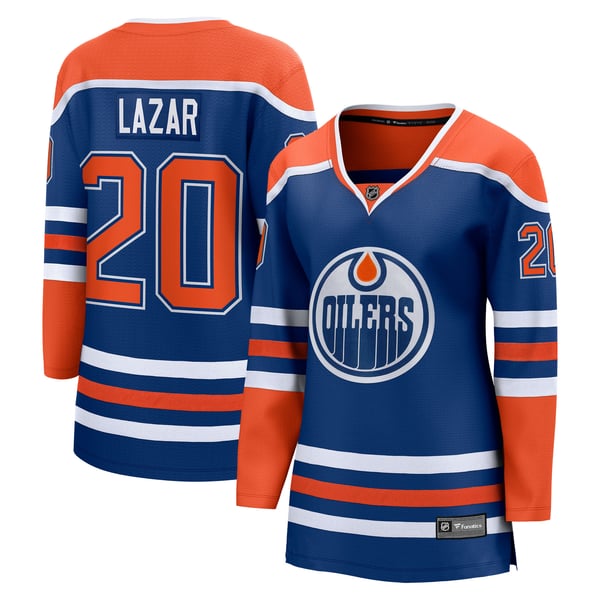 Women's Edmonton Oilers Curtis Lazar Fanatics Royal Home Breakaway Jersey - Image 2