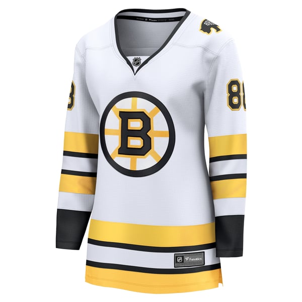 Women's Boston Bruins David Pastrnak Fanatics White Away Breakaway Player Jersey