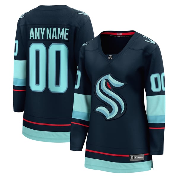 Women's Seattle Kraken Fanatics Deep Sea Blue Home Breakaway Custom Jersey - Image 1