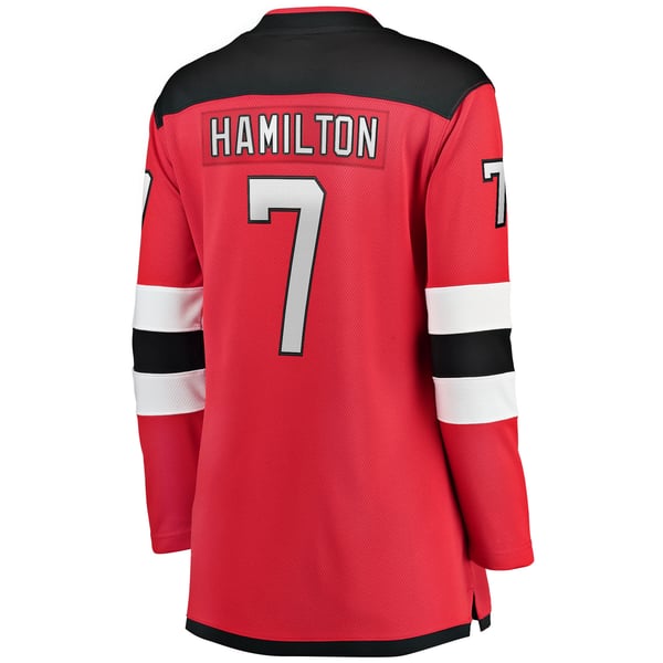 Women's New Jersey Devils Dougie Hamilton Fanatics Red Breakaway Player Jersey - Image 4