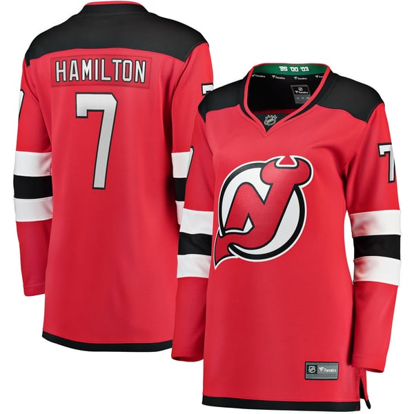 Women's New Jersey Devils Dougie Hamilton Fanatics Red Breakaway Player Jersey - Image 1