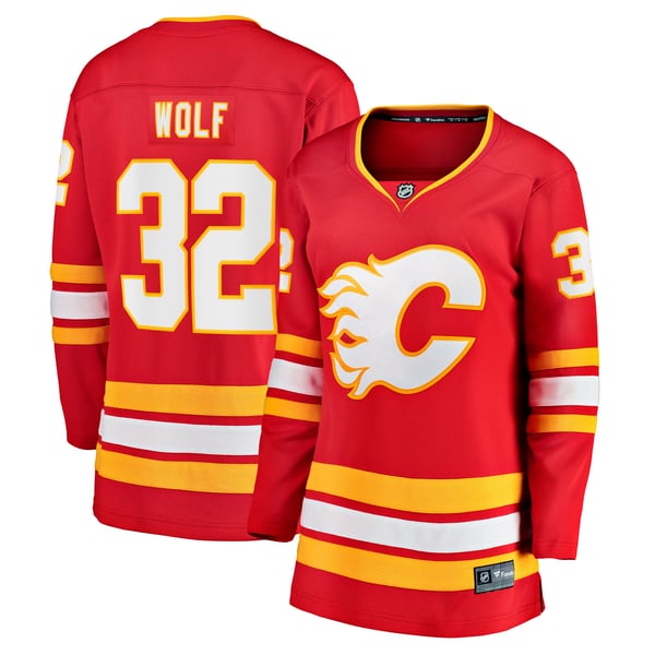 Women's Calgary Flames Dustin Wolf Fanatics Red Home Breakaway Jersey - Image 2