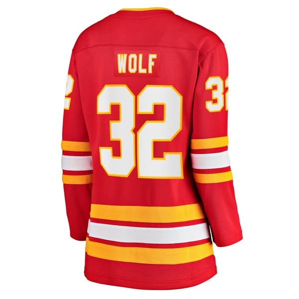 Women's Calgary Flames Dustin Wolf Fanatics Red Home Breakaway Jersey - Image 4