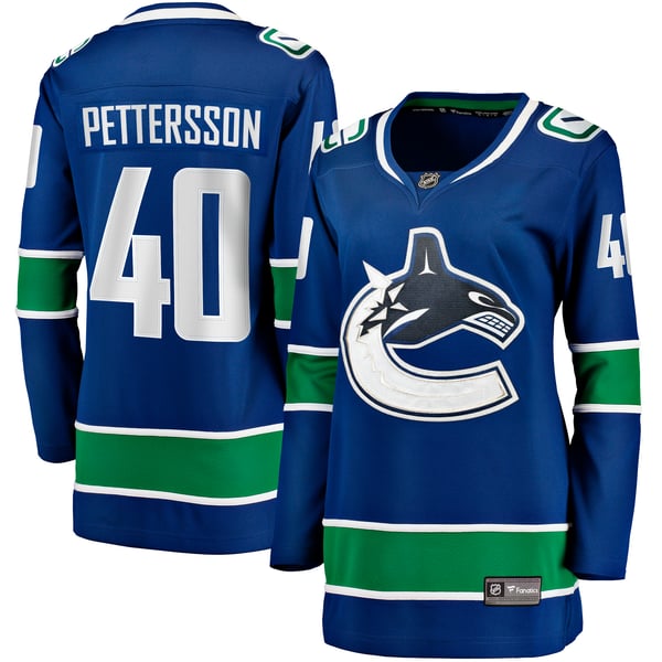 Women's Vancouver Canucks Elias Pettersson Fanatics Blue Home Breakaway Player Jersey - Image 2