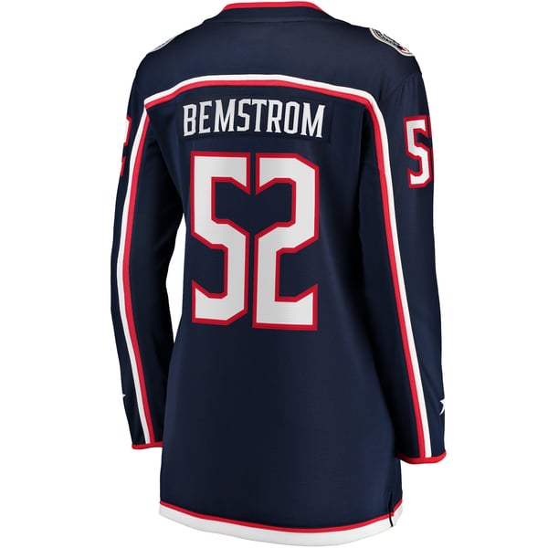 Women's Columbus Blue Jackets Emil Bemstrom Fanatics Navy Home Breakaway Player Jersey - Image 4