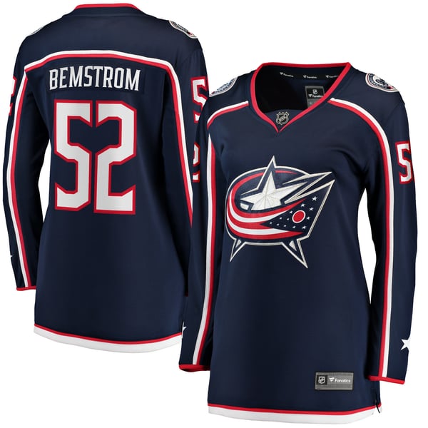 Women's Columbus Blue Jackets Emil Bemstrom Fanatics Navy Home Breakaway Player Jersey - Image 1