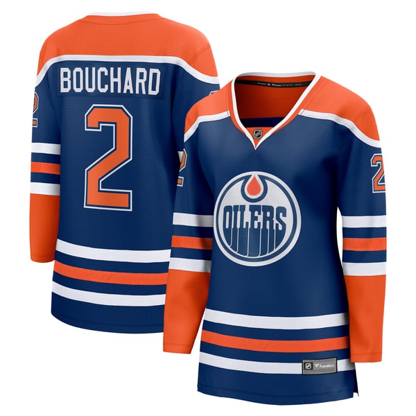 Women's Edmonton Oilers Evan Bouchard Fanatics Royal Home Breakaway Player Jersey - Image 1