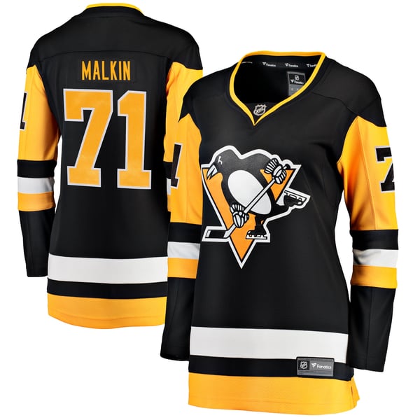 Women's Pittsburgh Penguins Evgeni Malkin Fanatics Black Home Breakaway Player Jersey - Image 1