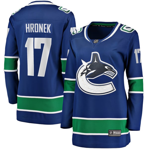 Women's Vancouver Canucks Filip Hronek Fanatics Blue Home Breakaway Jersey - Image 2