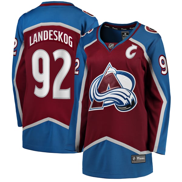 Women's Colorado Avalanche Gabriel Landeskog Fanatics Burgundy Captain Patch Home Breakaway Player Jersey - Image 2