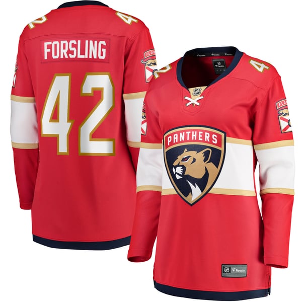 Women's Florida Panthers Gustav Forsling Fanatics Red Home Breakaway Player Jersey - Image 2