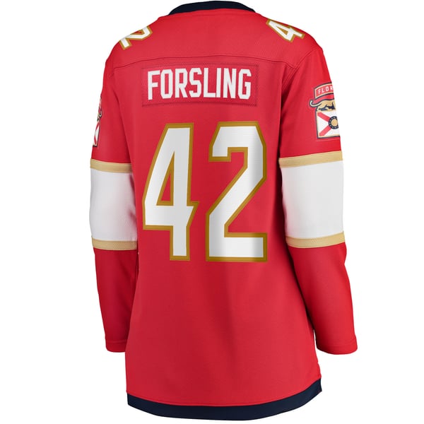 Women's Florida Panthers Gustav Forsling Fanatics Red Home Breakaway Player Jersey - Image 4