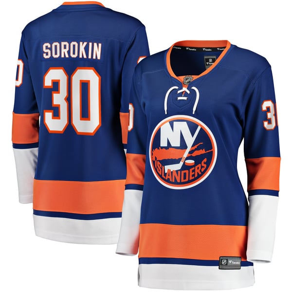 Women's New York Islanders Ilya Sorokin Fanatics Royal Home Breakaway Player Jersey - Image 1