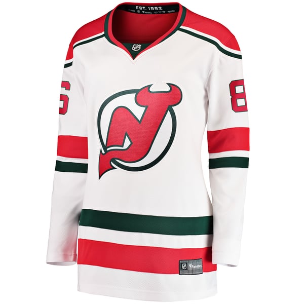 Women's New Jersey Devils Jack Hughes Fanatics White Alternate Breakaway Jersey - Image 3