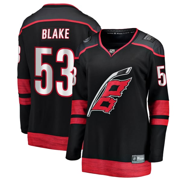 Women's Carolina Hurricanes Jackson Blake Fanatics Black Home Breakaway Jersey - Image 2