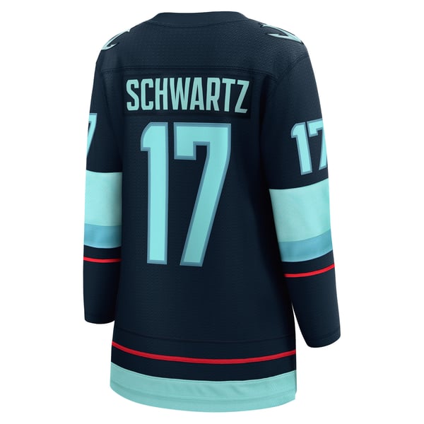 Women's Seattle Kraken Jaden Schwartz Fanatics Navy Home Breakaway Player Jersey - Image 4