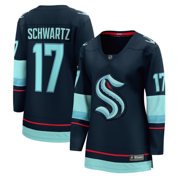 Women's Seattle Kraken Jaden Schwartz Fanatics Navy Home Breakaway Player Jersey - Image 1