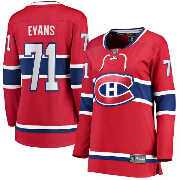Women's Montreal Canadiens Jake Evans Fanatics Red Home Breakaway Player Jersey - Image 2