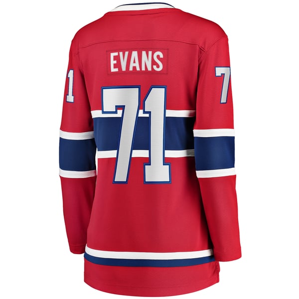 Women's Montreal Canadiens Jake Evans Fanatics Red Home Breakaway Player Jersey - Image 4