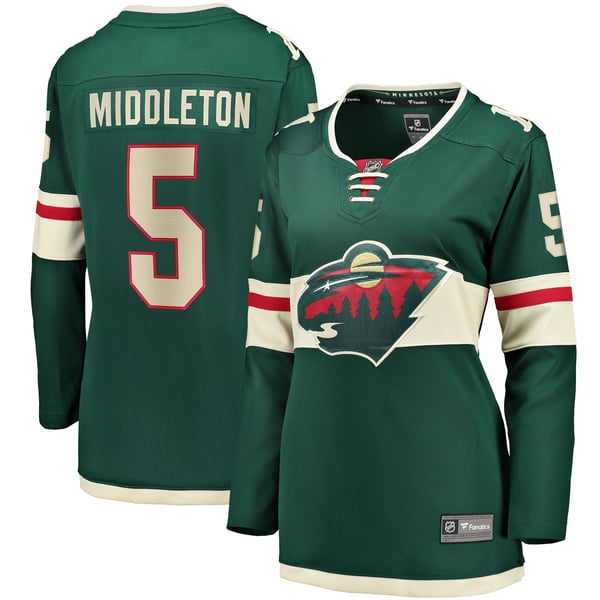 Women's Minnesota Wild Jake Middleton Fanatics Green Home Breakaway Player Jersey - Image 2