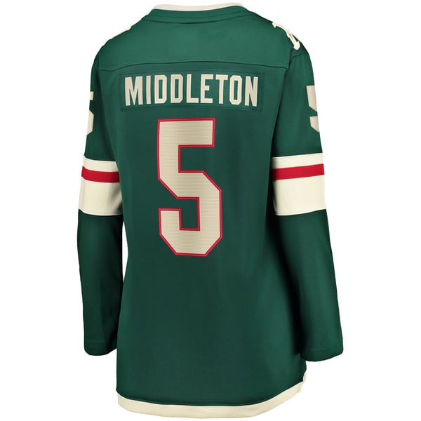 Women's Minnesota Wild Jake Middleton Fanatics Green Home Breakaway Player Jersey - Image 4