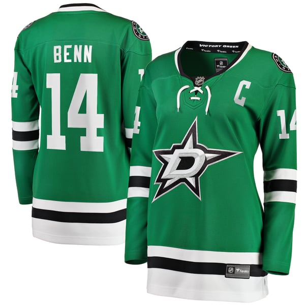 Women's Dallas Stars Jamie Benn Fanatics Kelly Green Captain Patch Home Breakaway Player Jersey - Image 2