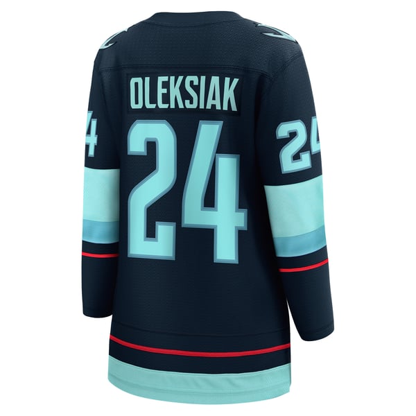 Women's Seattle Kraken Jamie Oleksiak Fanatics Deep Sea Blue Home Breakaway Player Jersey - Image 4