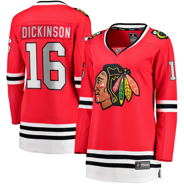 Women's Chicago Blackhawks Jason Dickinson Fanatics Red Home Breakaway Player Jersey - Image 2