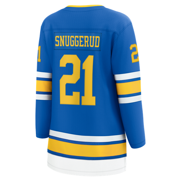 Women's St. Louis Blues Jimmy Snuggerud Fanatics Blue Home Breakaway Jersey - Image 4