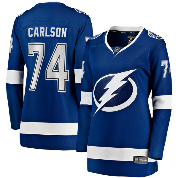 Women's Tampa Bay Lightning John Carlson Fanatics Blue Home Breakaway Jersey - Image 1