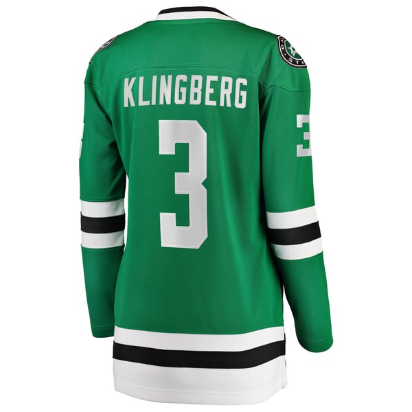 Women's Dallas Stars John Klingberg Fanatics Kelly Green Breakaway Player Jersey - Image 4