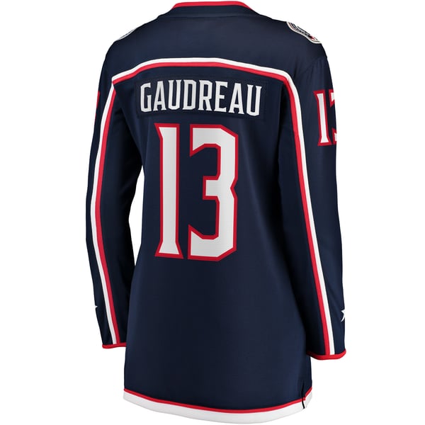 Women's Columbus Blue Jackets Johnny Gaudreau Fanatics Navy Breakaway Player Jersey - Image 4