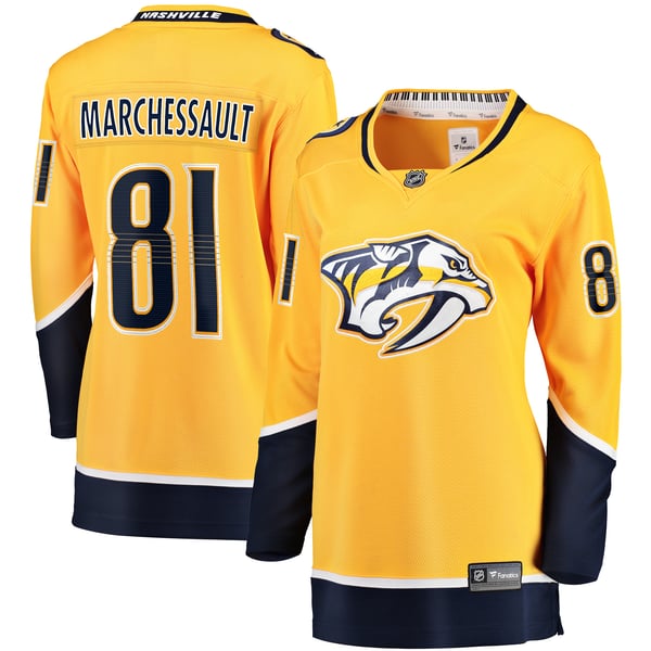 Women's Nashville Predators Jonathan Marchessault Fanatics Gold  Breakaway Jersey - Image 2