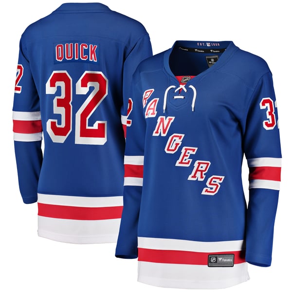 Women's New York Rangers Jonathan Quick Fanatics Blue Home Breakaway Player Jersey - Image 2