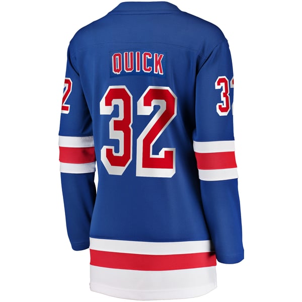 Women's New York Rangers Jonathan Quick Fanatics Blue Home Breakaway Player Jersey - Image 4