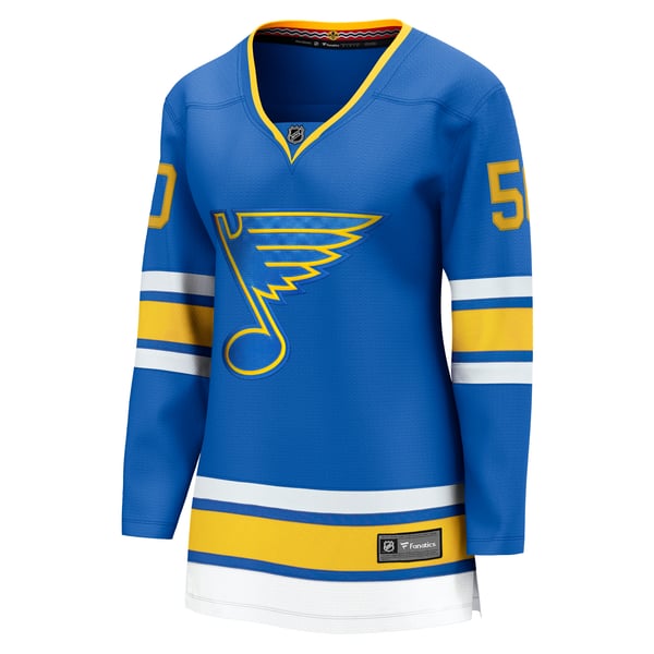 Women's St. Louis Blues Jordan Binnington Fanatics Blue Home Breakaway Player Jersey - Image 3