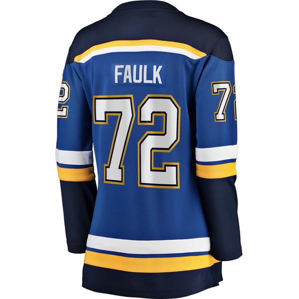 Women's St. Louis Blues Justin Faulk Fanatics Blue Home Breakaway Player Jersey - Image 4