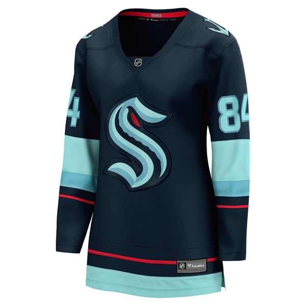 Women's Seattle Kraken Kaapo Kakko Fanatics Deep Sea Blue Home Breakaway Player Jersey - Image 3