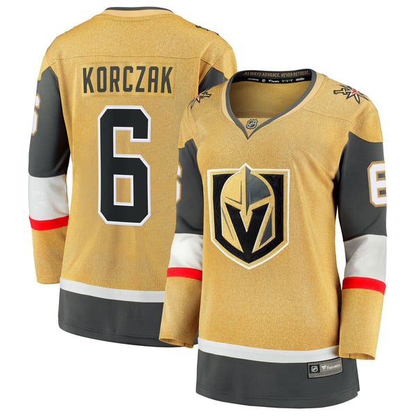 Women's Vegas Golden Knights Kaedan Korczak Fanatics Gold Home Breakaway Jersey - Image 2