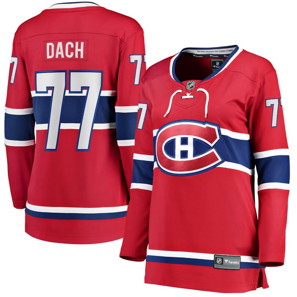 Women's Montreal Canadiens Kirby Dach Fanatics Red Home Breakaway Player Jersey - Image 1
