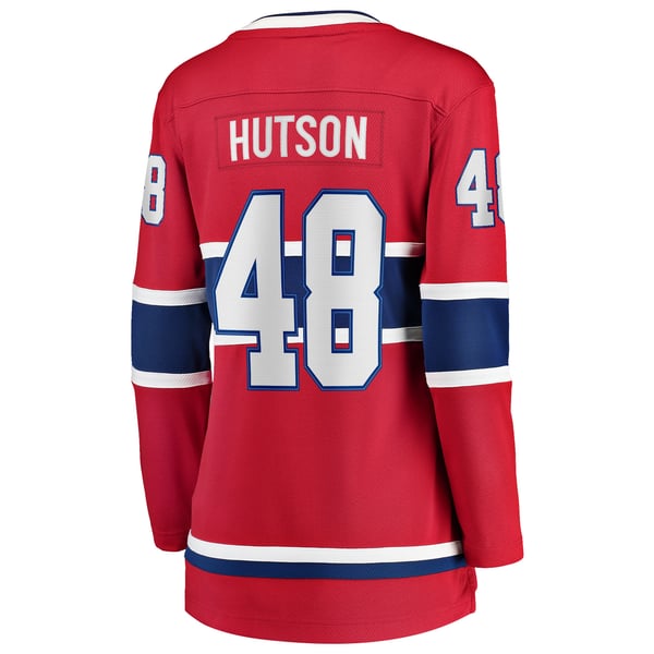 Women's Montreal Canadiens Lane Hutson Fanatics Red Home Breakaway Player Jersey - Image 4