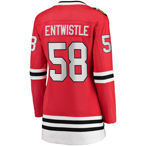Women's Chicago Blackhawks MacKenzie Entwistle Fanatics Red Home Breakaway Player Jersey - Image 4